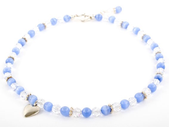 Candy Cats Eye and Crystal Charm Necklace