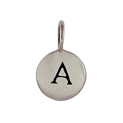 Sterling Silver Initial A Alphabet Letter Stamped Monogram Charm