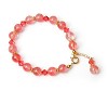 Cherry Quartz Crystal and Gold Drop Bracelet